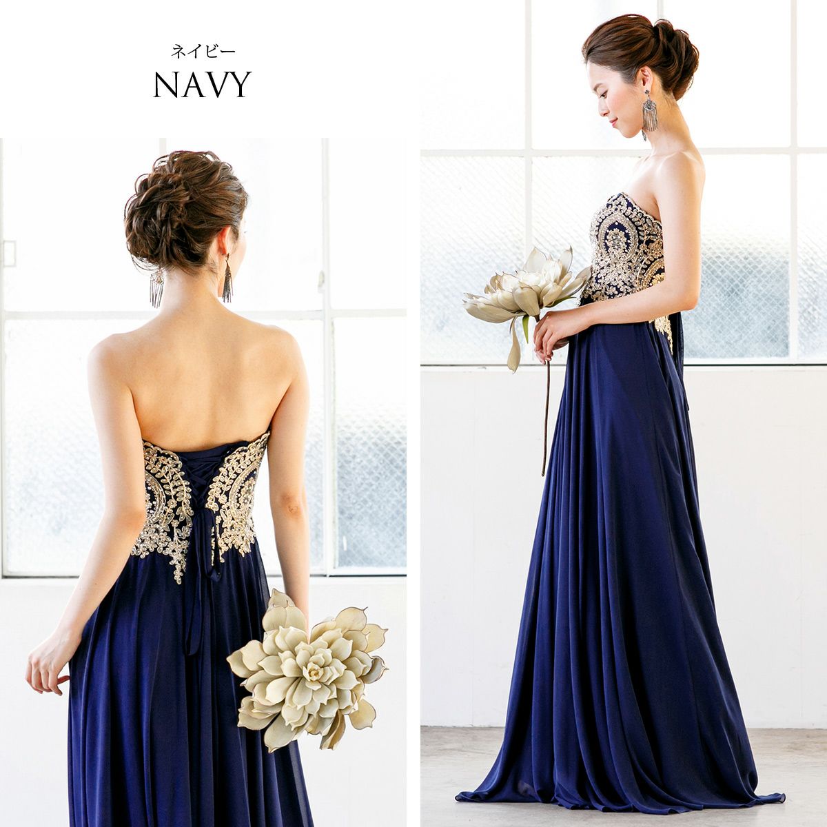 背中編み上げ♪ 演奏会にお勧め ヴィクトリアンロングドレス FD-160081