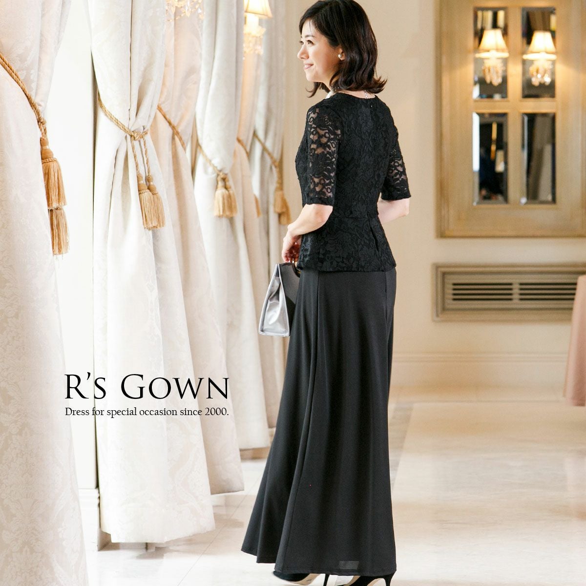 ジャケット重ね着風 ロングドレス FD-180094 | アールズガウン