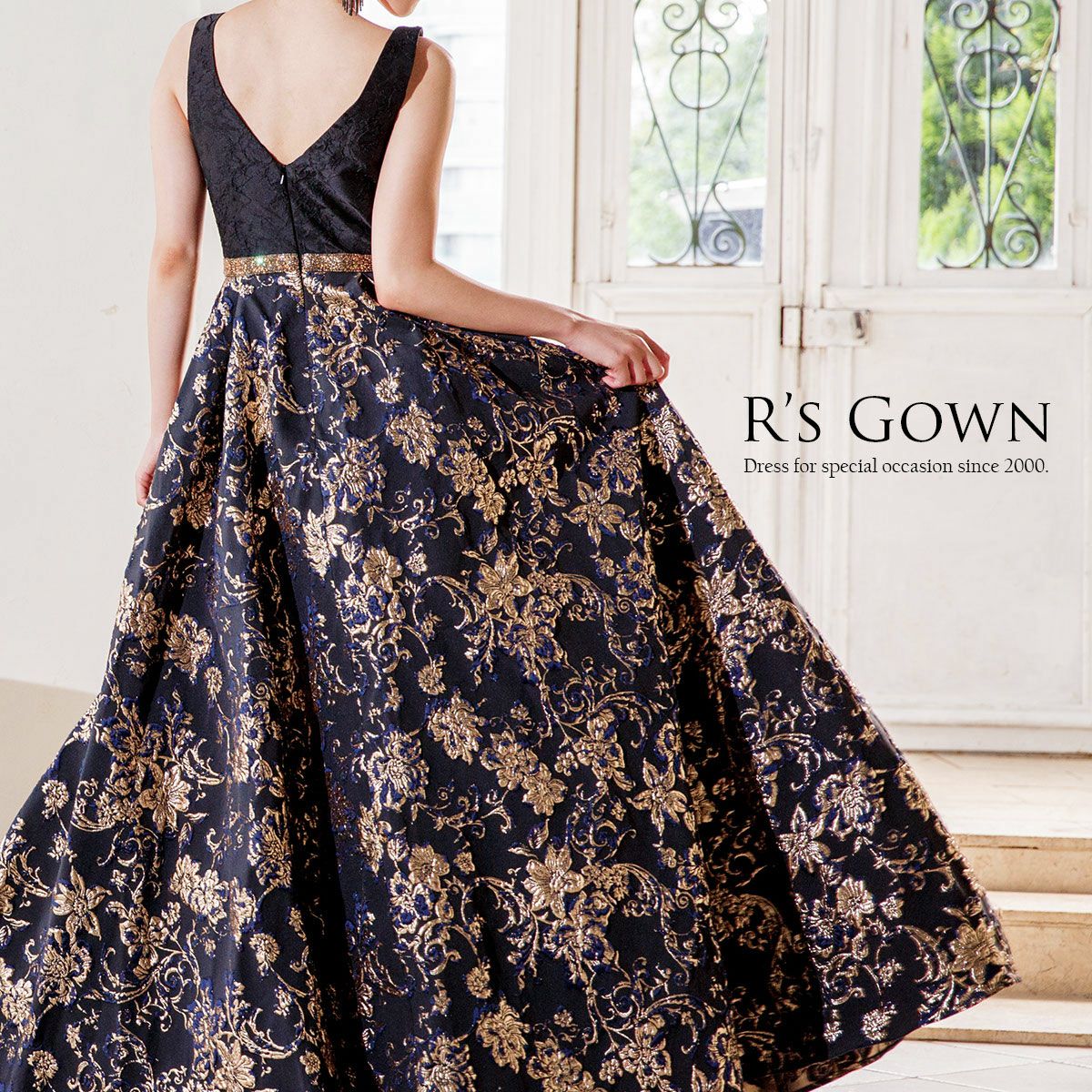 クラシックジャカード Aラインロングドレス FD-080265 | アールズガウン