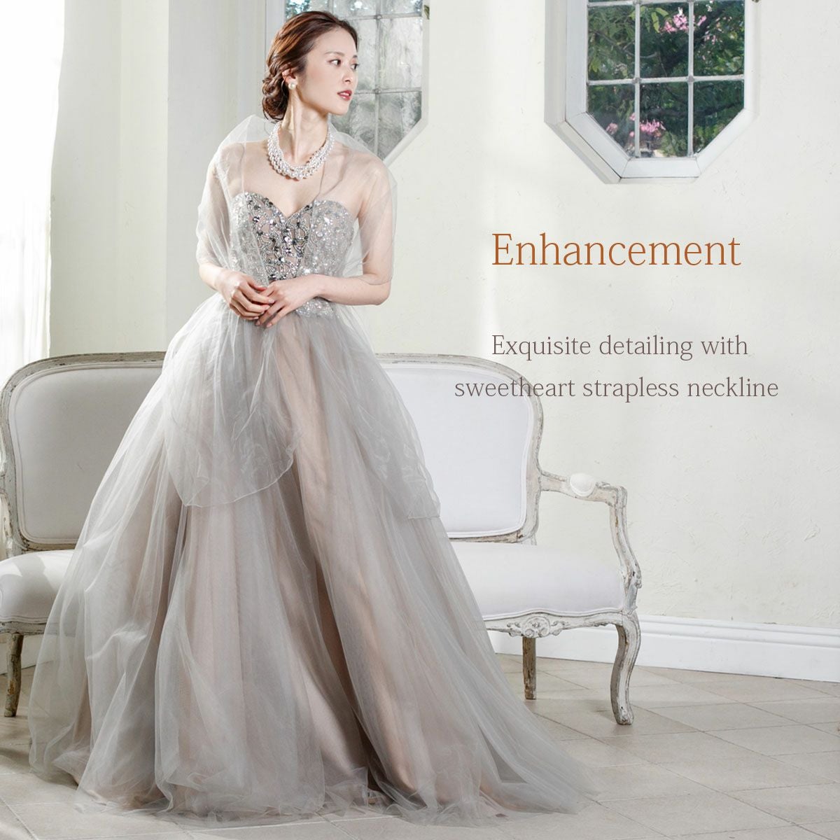 演奏会用 シアーな美彩色のロングドレス FD-080286 | アールズガウン