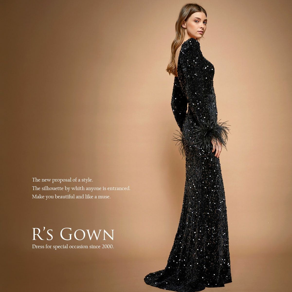 総スパンコール！！ ラグジュアリーロングドレス FD-080297 | アールズ